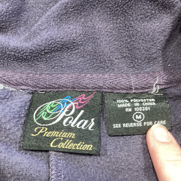 Soft Dark Purple Microfleece Embroidered Quarter Zip Pullover - Picture 10 of 10